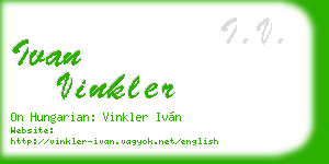 ivan vinkler business card